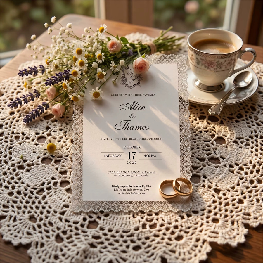 25 Stück personalisierte Hochzeitseinladungen und Save-the-Date-Karten aus Spitze in Rot und Weiß für Erwachsene - Bild 3