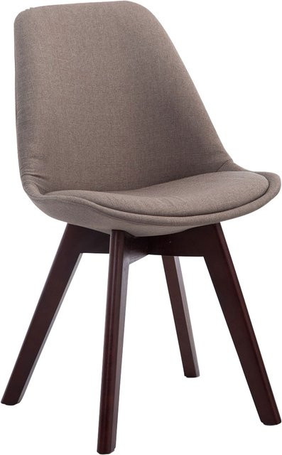 TPFLiving Besucherstuhl Bornova Two in Taupe mit Stoffbezug und Walnuss-Holzgestell, B/T/H: 55 x 55 x 84 cm - Bild 1