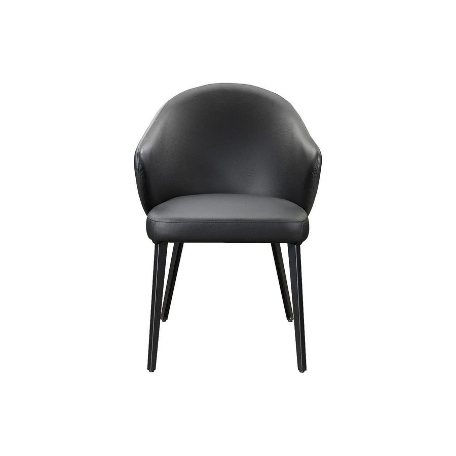 Mibelly Stuhl in Schwarz mit Lederbezug und Armlehnen, Breite: 58 cm - Bild 2