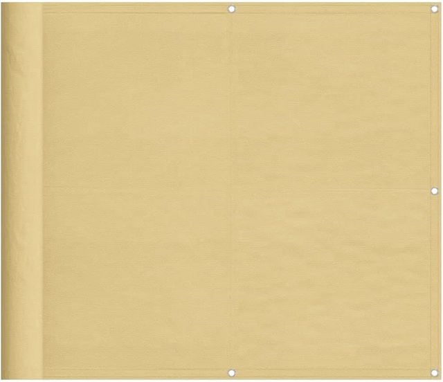 vidaXL Balkon-Sichtschutz Sandfarben aus Polyester-Oxford mit PU-Beschichtung, Höhe: 90 cm, Breite: 500 cm - Bild 1