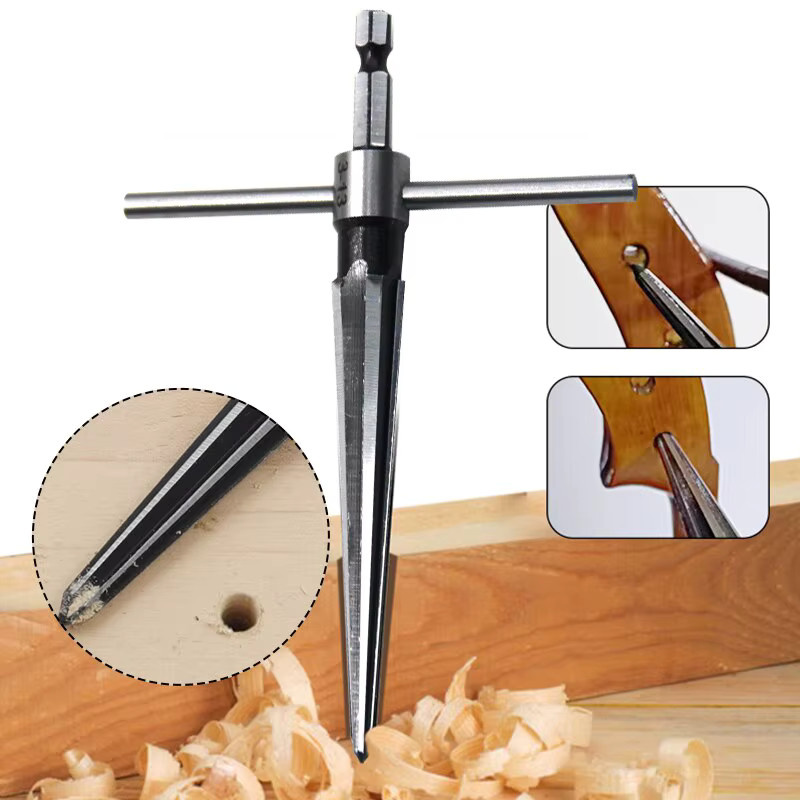 Holzbearbeitungskegel Reibahle zum Entgraten und Fasen mit Sechskantgriff in Silber, 3–13 mm und 5–16 mm - Bild 2
