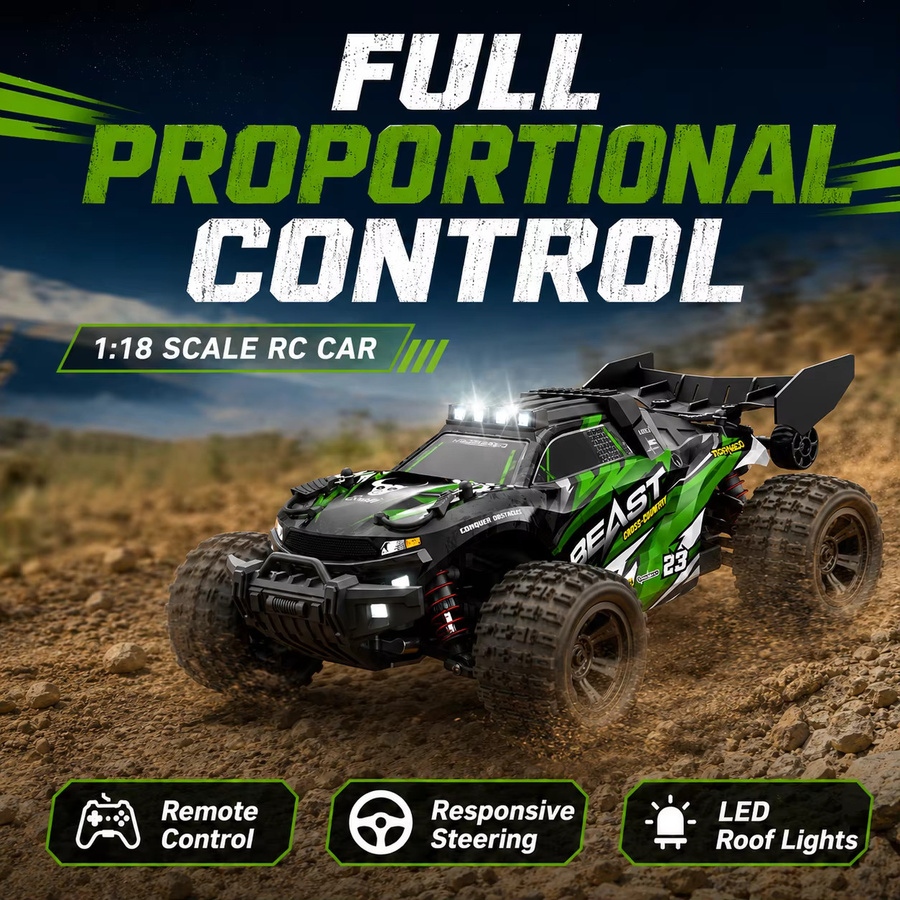 ZNLYRION RC Auto Monster Truck Offroad, 1:18 Maßstab, mit Metallchassis, LED-Lichtern, ab 14 Jahren - Bild 4