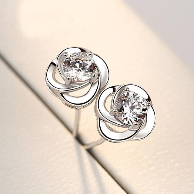 Ohrringe 925 Silber, Zirkonia, Diamant, Damen - Bild 1