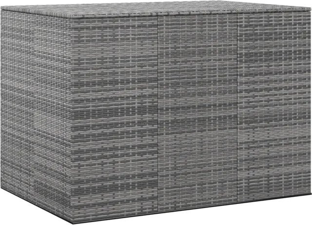 vidaXL Garten-Kissenbox aus PE-Rattan in Grau, B/T/H: 145 x 100 x 103 cm - Bild 1