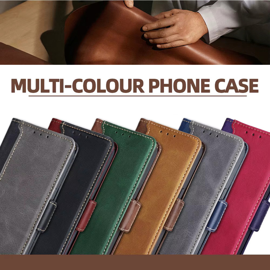 Business Leder Handyhülle für Samsung Galaxy S25 Ultra S25 FE Plus S25 Edge A56 A36 A26 A16 A17 A07 Book Case in Braun - Bild 6