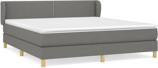 vidaXL Boxspringbett mit Matratze Hybrid-Design in Dunkelgrau, B/T/H: 180 x 200 x 183 cm - Bild 1