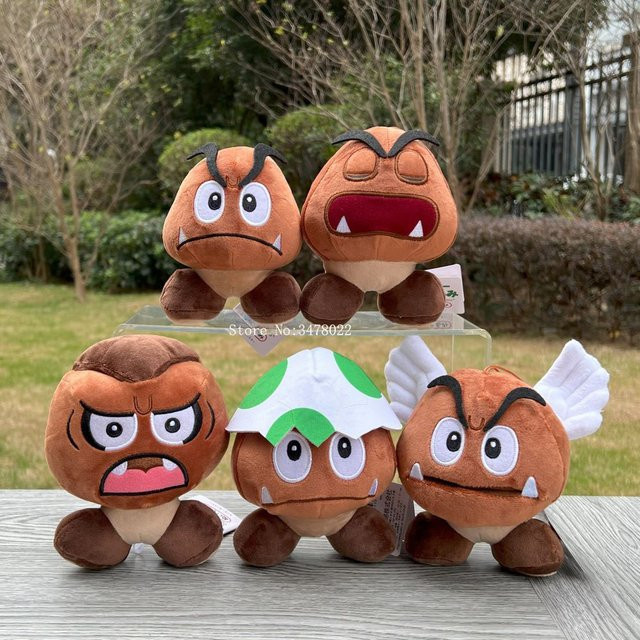 TAKARA TOMY Super Mario Plüsch-Goombrat Paragoomba Schlafender Goomba Yoshi, Kuscheltier Puppe - Bild 1