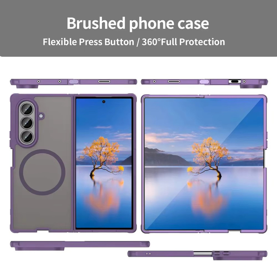 Lionxi Handyhülle für Samsung Galaxy Z Fold 7 und Z Flip 7 mit magnetischer kabelloser Ladefunktion, hartes mattes Material, Schwarz - Bild 1
