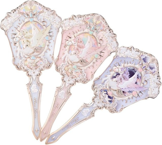 Flower Knows Ritter-Einhorn Handspiegel in Pink und Multicolour, tragbarer Schminkspiegel für unterwegs - Bild 1