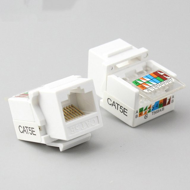 10 Stück RJ45 CAT5e Ethernet Netzwerk JackClip Modul Wandstecker in Weiß - Bild 1
