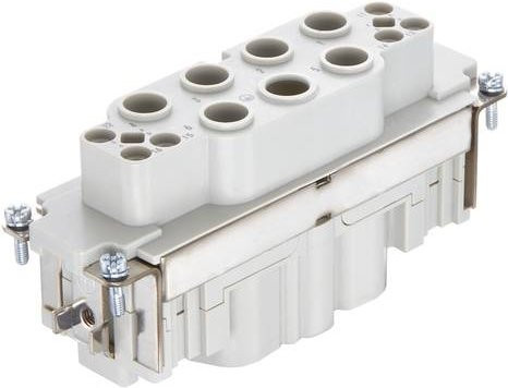 HARTING Stifteinsatz 12 Crimpen in Grau und Weiß aus Kunststoff, Artikelnummer 09380123102 - Bild 1