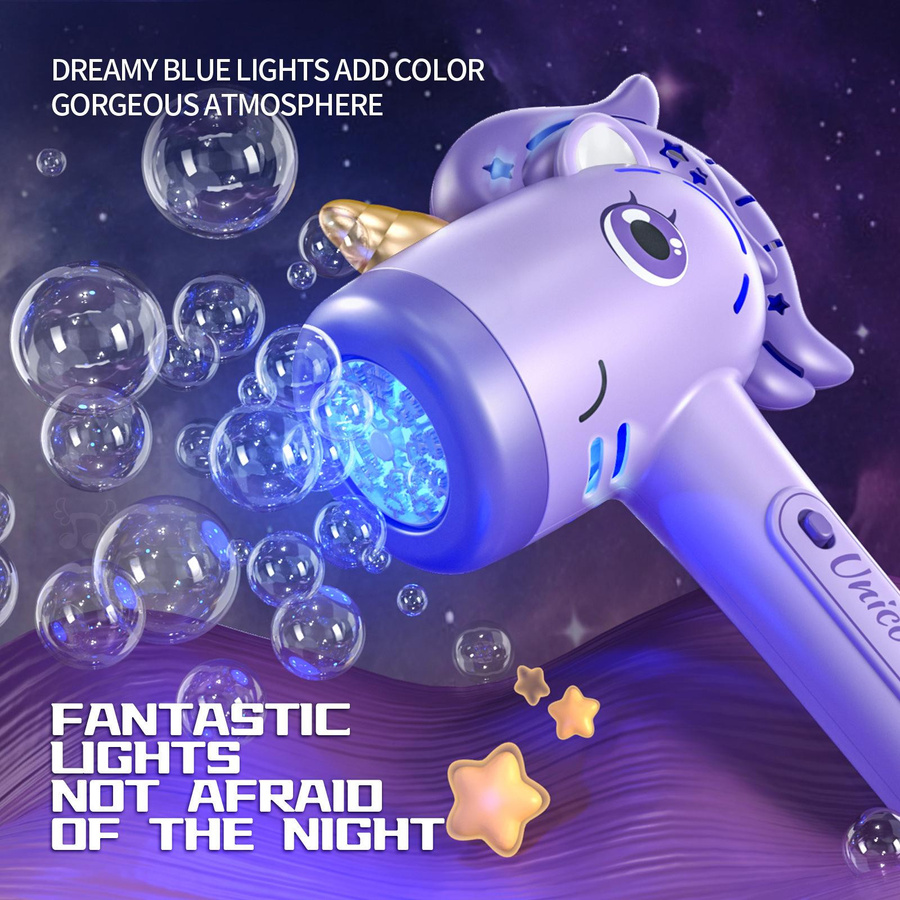 Yiran toy Weihnachts-Einhorn Elektrische Seifenblasenpistole mit Licht - Bild 3
