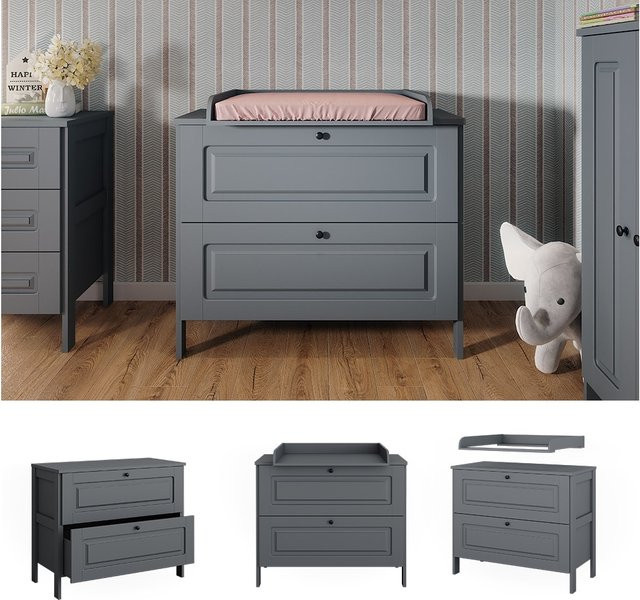Vitalispa Wickelkommode Ajaton in Grau B/T/H: 108 x 98 x 98 cm - Bild 1