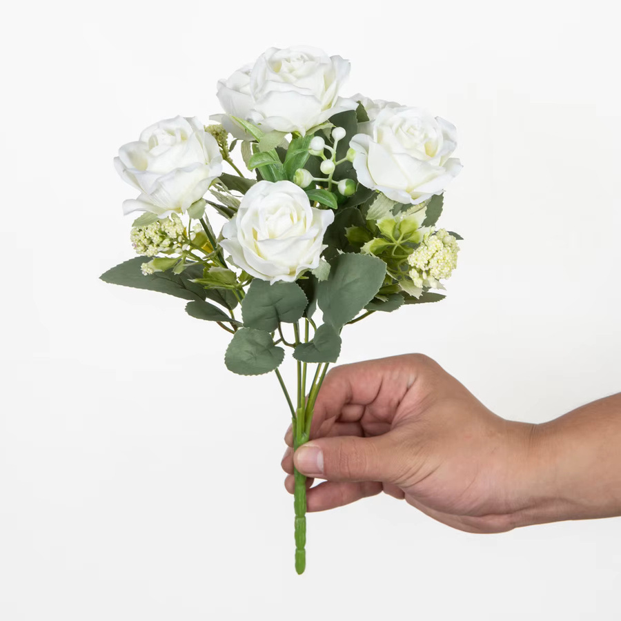 Künstliches Rosenbouquet aus Seide in Pink und Weiß für Hochzeiten und zur Dekoration von Haus und Garten - Bild 2