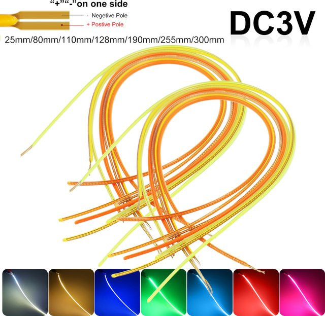 XUNATA COB LED Filament Streifen Warmweiß DC 3V Flexibel und Frei Schneidbar für Retro Edison Beleuchtung - Bild 1