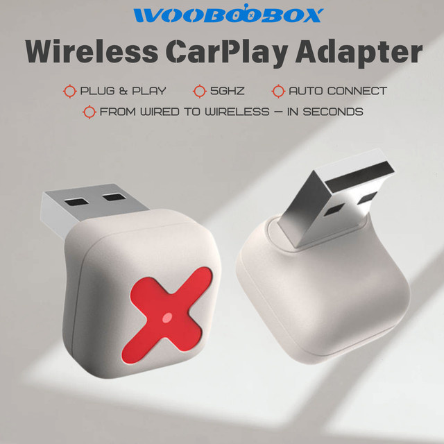 WOOBOOBOX 2in1 Wireless CarPlay und Android Auto Adapter in Weiß - Bild 1