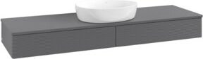 V&B Waschtischunterschrank Antao mit Frontstruktur in Anthrazit, Breite: 160 cm, Tiefe: 50 cm - Bild 1