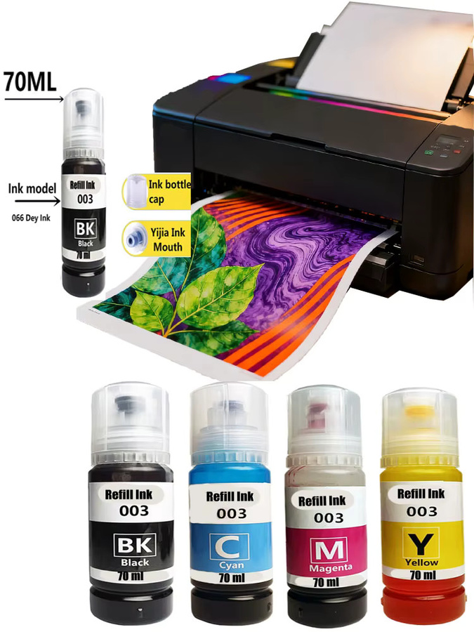 Epson Dye Ink 003 Nachfülltinte für EcoTank Drucker L1110 L1210 L1216 L1250 L1256 L3100 L3101 L3106 L3110 L3210 L3150 L3250 L5190 - Bild 2