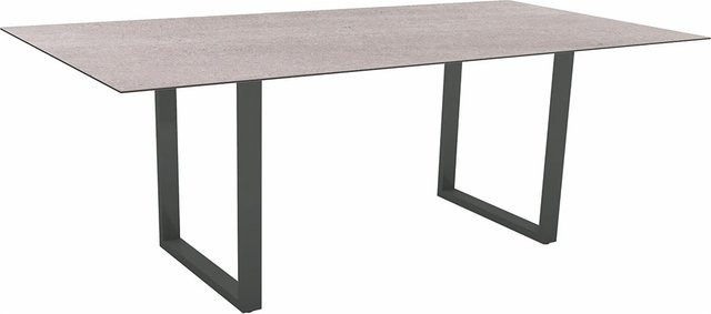 Stern Kufentisch Silverstar 2.0 Stone light aus Aluminium in Anthrazit, B/T: 200 x 100 cm - Bild 1