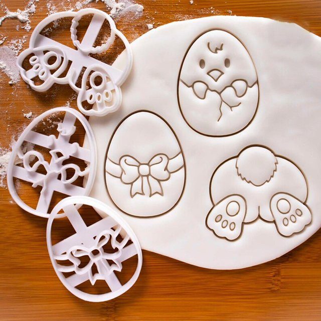 Ostern Cookie Cutter Hase Kaninchen aus Kunststoff in Weiß für Gebäck und Keksformen - Bild 1