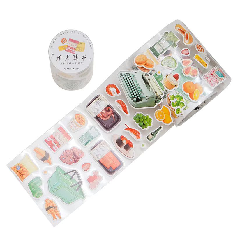 4 Rollen Washi Tape im Retro-Stil mit Kupferstich-Motiv, dekoratives Klebeband für Scrapbooking und DIY-Dekoration, rot und mehrfarbig - Bild 4