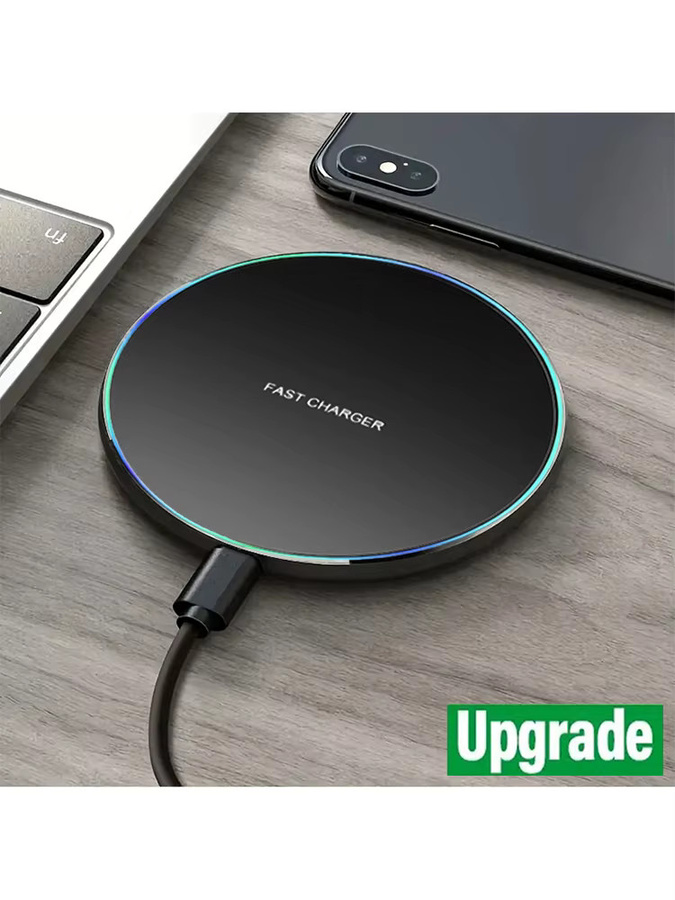 KEPHE 15W Schnelles Kabelloses Ladegerät Schwarz für iPhone und Samsung Xiaomi Huawei USB-Induktionsladung - Bild 7