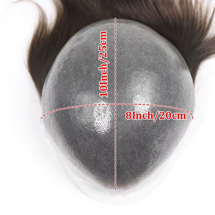 Bfirehair 4-Voll-PU-Toupet für Männer, Echthaar-Ersatzsystem, V-Schleife - Bild 4