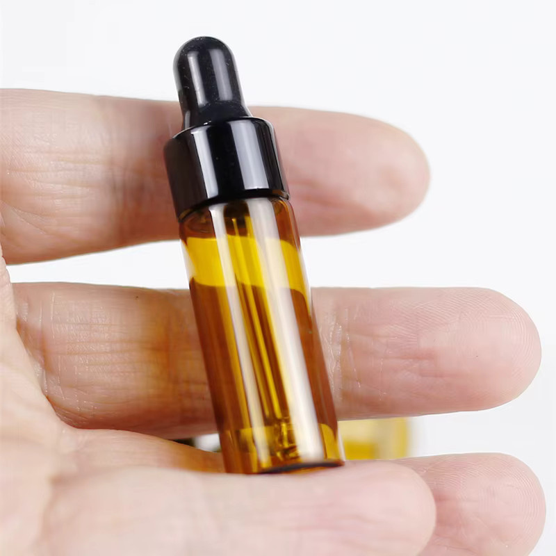 StarDu Packing Tropfflaschen aus Glas, bernsteinfarben, 5 ml, 10 Stück - Bild 3