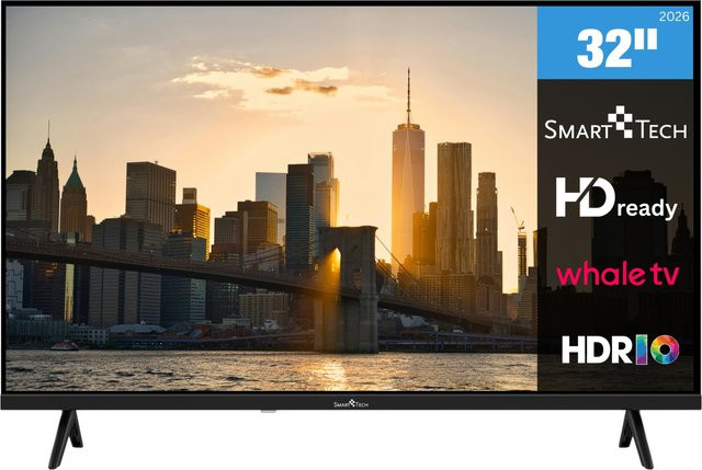 Smart Tech Whale Smart TV 32HH01K Fernseher 32 Zoll in Schwarz mit HDR und HD Auflösung sowie Bluetooth - Bild 1