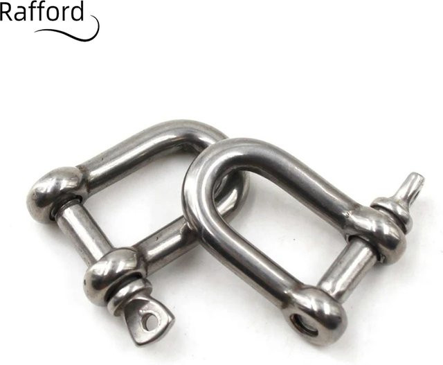 Rafford D-Schäkel aus Edelstahl 304, gerader kurzer D-Schäkelhaken für Bootsrigging-Hardware, M5 M8 M10 - Bild 1