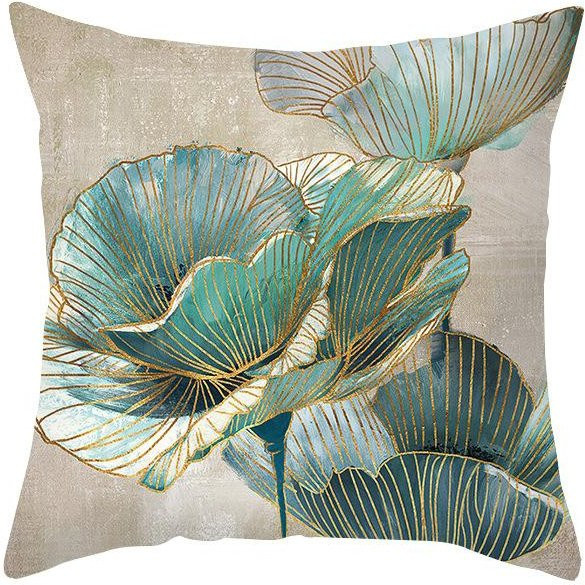 VIKAMA Kissenbezug mit Ginkgoblatt-Print in Grün, quadratisch, B/H: 55 x 55 cm - Bild 1