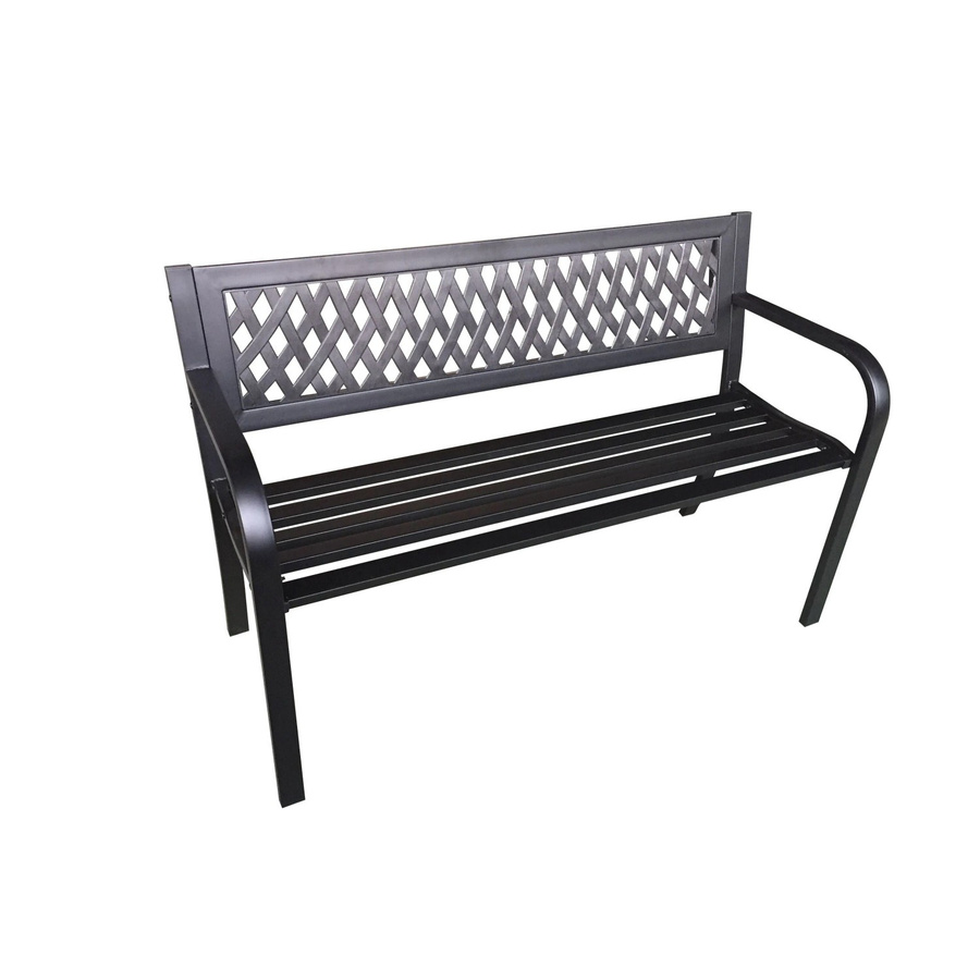 Garden Pleasure Gartenbank Askja aus pulverbeschichtetem Stahl in Schwarz, B/T/H: 76 x 50 x 119 cm - Bild 2