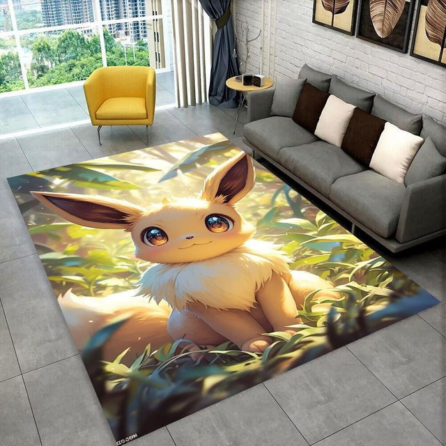 Pikachu Pokemon Cartoon Teppich Rutschfeste Fußmatte für Wohnzimmer und Schlafzimmer B: 70 cm, B: 100 cm - Bild 1