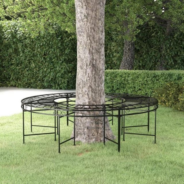 Maison Exclusive Kreisrunde Baumumrandung aus pulverbeschichtetem Stahl in Schwarz, Durchmesser: 160 cm - Bild 1