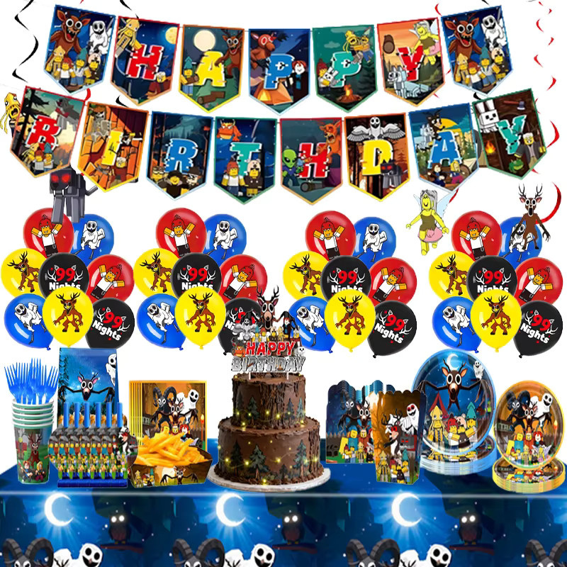 Potdemiel Halloween und Geburtstag Party Dekoration Set mit Cartoon Tier Luftballons und Papierhängern in Mehrfarbig - Bild 2