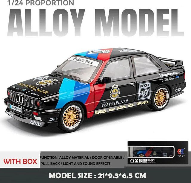 Linyi toy car Bmw M3 Rennwagen Modell, 1:24, mit Sound und Licht, ab 14 Jahren - Bild 1