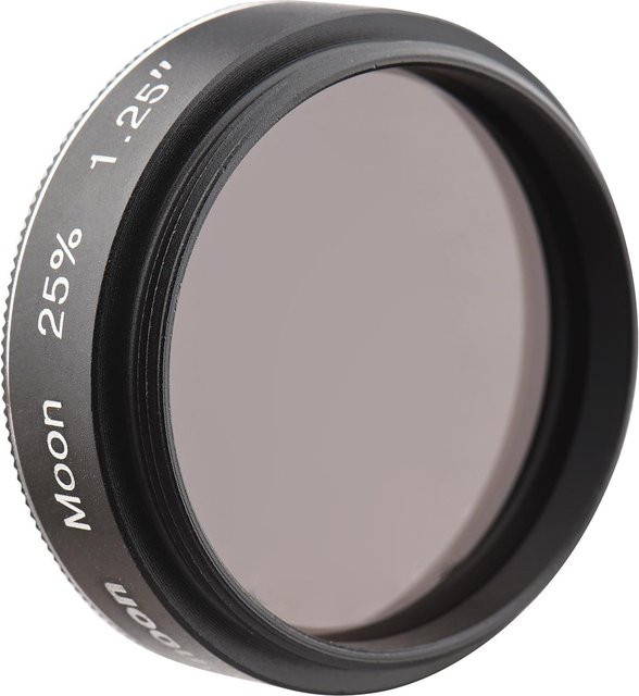 Camnoon Mondfilter 1,25 Zoll mit 25 Prozent Transmission für astronomische Teleskop-Okulare in Schwarz - Bild 1