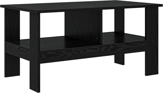vidaXL Couchtisch in Schwarz und Eichen-Optik, moderner rechteckiger Holztisch für dein Wohnzimmer, B/T/H: 90 x 50 x 45 cm - Bild 1
