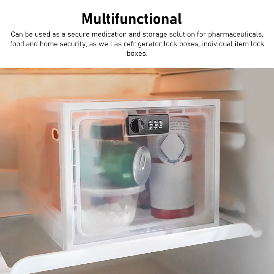 Qiilu Abschließbarer Kühlschrank-Aufbewahrungsschrank aus Kunststoff, weiß und transparent, multifunktionaler Schrank für Lebensmittel und Medizinbox - Bild 4