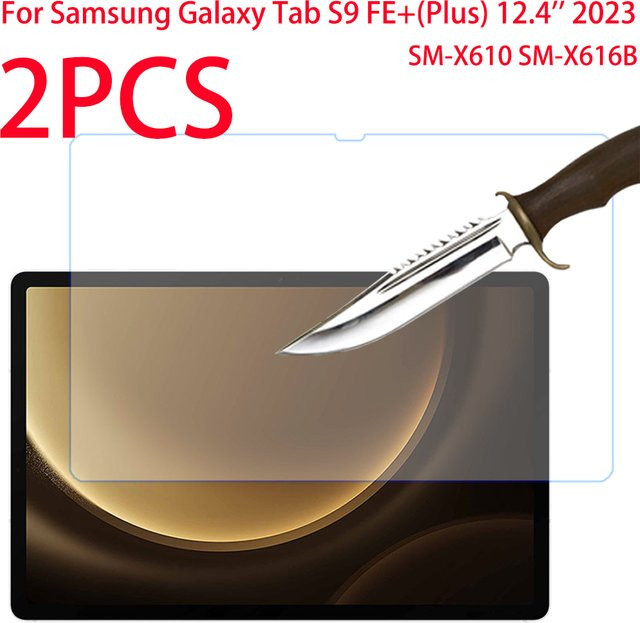 2er-Set Gehärtetes Glas Display Schutzfolie für Samsung Galaxy Tab S9 FE und Tab S9 FE Plus 12,4 Zoll (2023) SM-X610 X616B Transparent - Bild 1