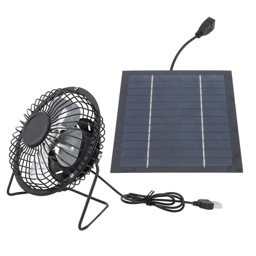 CosyHome Solarventilator-Set 5W USB Solarpanel zur Außenkühlung in Schwarz für Gewächshaus, Hühnerstall oder Hundehütte - Bild 2