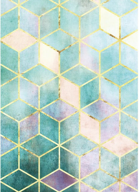 Komar Wandbild Mosaik Verde in Multicolour, B: 50 cm, H: 70 cm - Bild 1