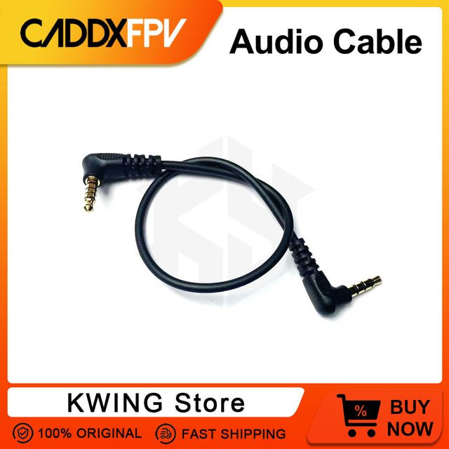 CADDX Audiokabel 3,5 mm Jack 4-polig auf 5-polig mit 90 Grad Winkel in Schwarz - Bild 1