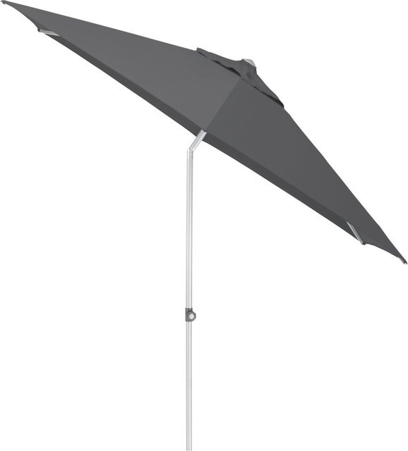 KETTLER Sonnenschirm EASY PUSH mit UPF 50+ und PU-Beschichtung, rund, Anthrazit, Gestell Silber, Durchmesser: 270 cm, Höhe: 250 cm - Bild 1