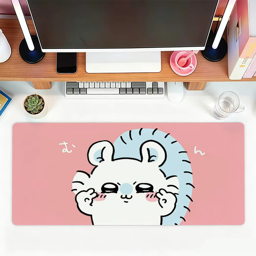 Chiikawa Mauspad Momonga und Usagi Design in Pink, rutschfest und wasserdicht für Gaming und Büro - Bild 6
