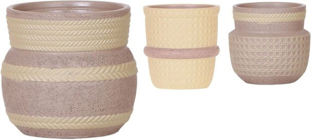 Keramik-Übertopf Ethnic in Khaki/Beige für Tabletop, Durchmesser: 9 cm - Bild 1