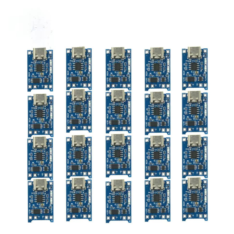TP4056 Lithium-Batterie-Ladeboard-Modul mit USB-C Schnittstelle und Ladeschutz für 18650 Akkus in Blau - Bild 5