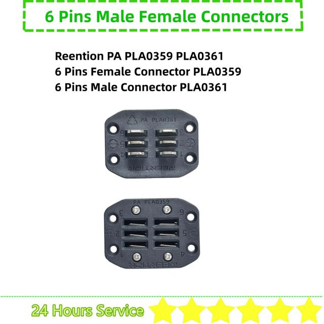 Reention 6 Pins Stecker Entladung Port für Ebike Batterie Anschlüsse, Schwarz - Bild 1