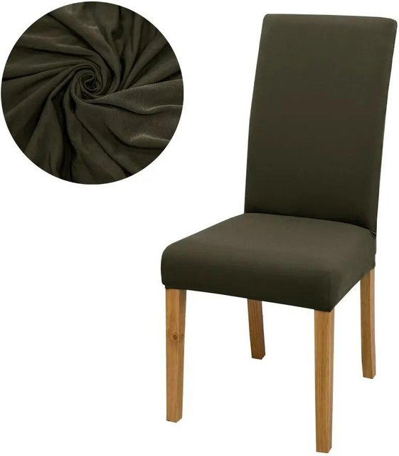BC-Warm Home Elastischer Stuhlbezug aus Polyester und Elasthan in Braun für Esszimmerstühle - Bild 1