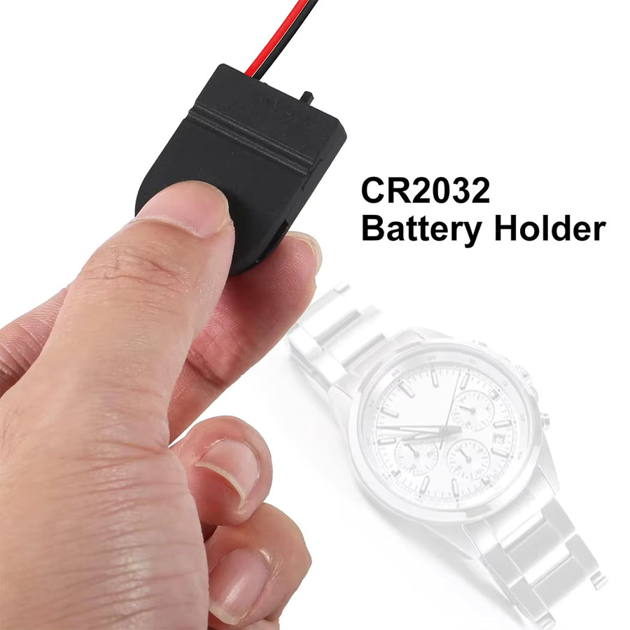 Knopfbatteriehalter für CR2032 3V Knopfzellen mit Schalter und Abdeckung, Schwarz - Bild 6